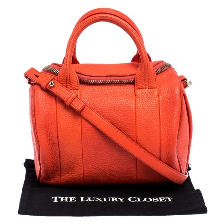 Pre Owned Alexander Wang Orange Leather Small Rockie Satchel