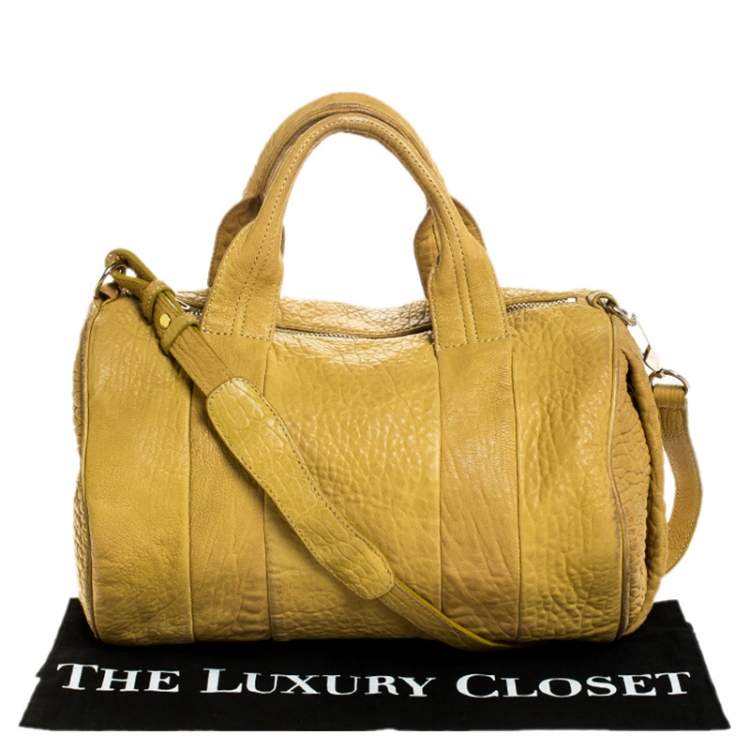 Pre Owned Alexander Wang Mustard Pebbled Leather Rocco Duffel Bag