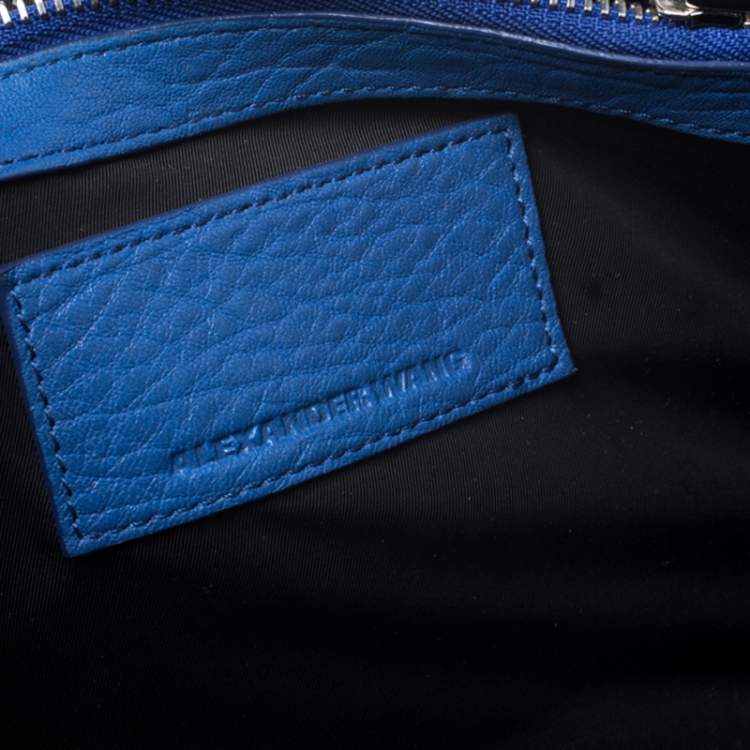 Pre Owned Alexander Wang Blue Leather Small Rockie Satchel