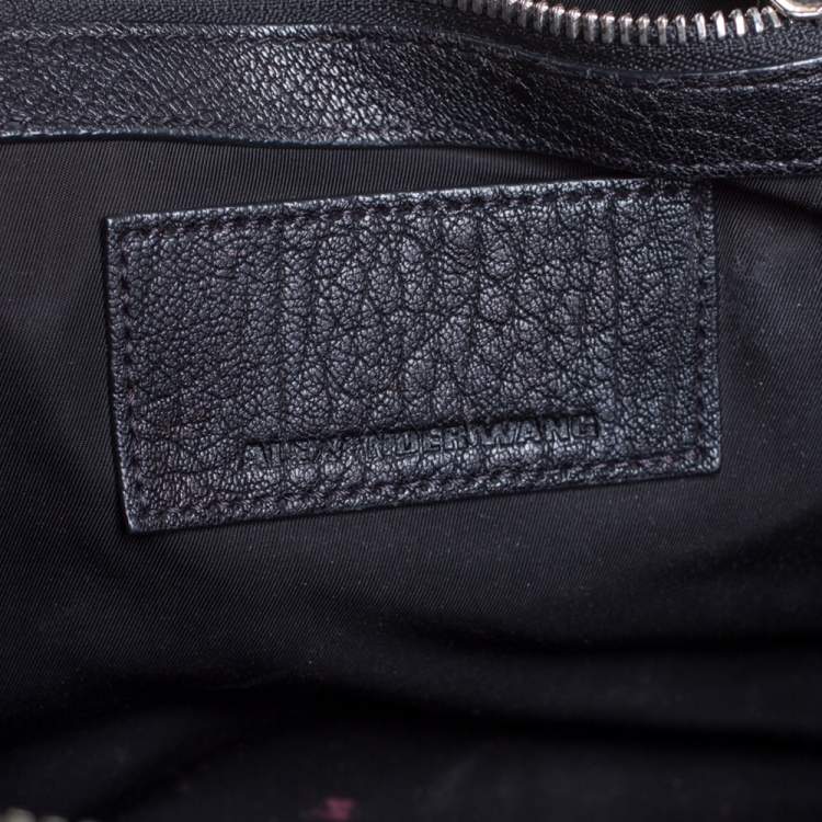 مملوكة مسبقًا Alexander Wang Black Leather and Fabric Crochet Rocco Bag