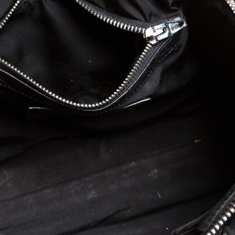 مملوكة مسبقًا Alexander Wang Black Leather and Fabric Crochet Rocco Bag