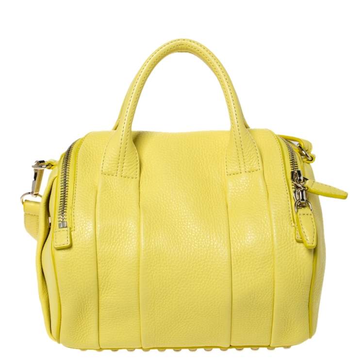Pre Owned Alexander Wang Yellow Leather Small Rockie Satchel