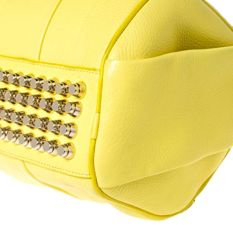 Pre Owned Alexander Wang Yellow Leather Small Rockie Satchel