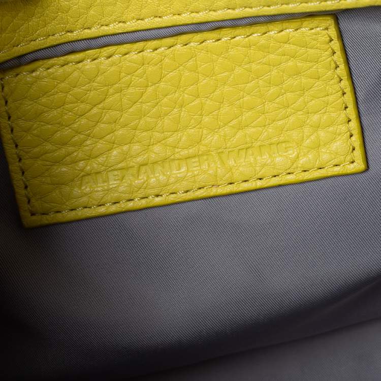 Pre Owned Alexander Wang Yellow Leather Small Rockie Satchel