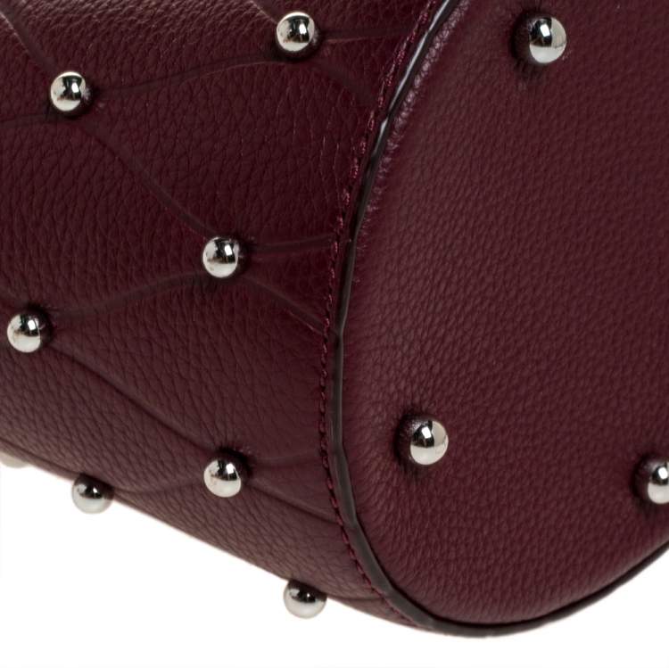 Pre Owned Alexander Wang Burgundy Leather Mini Roxy Studded Bucket Bag