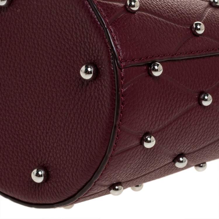 Pre Owned Alexander Wang Burgundy Leather Mini Roxy Studded Bucket Bag