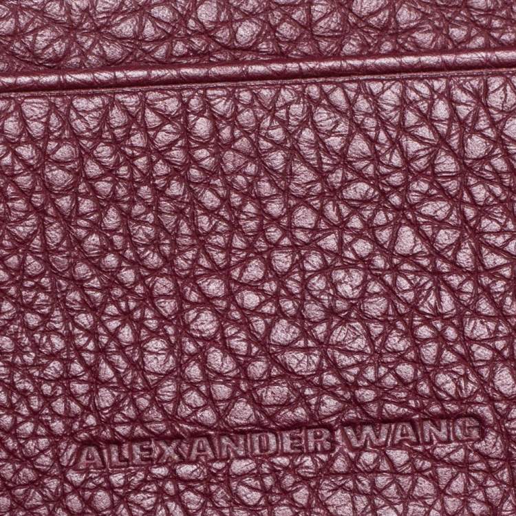 Pre Owned Alexander Wang Burgundy Leather Mini Roxy Studded Bucket Bag