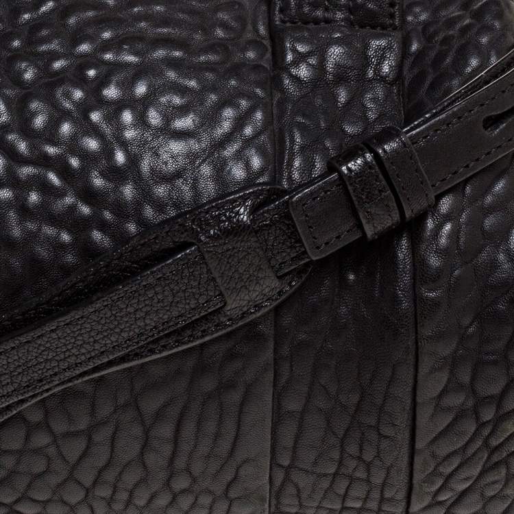 Pre Owned Alexander Wang Black Textured Leather Rocco Duffel Bag