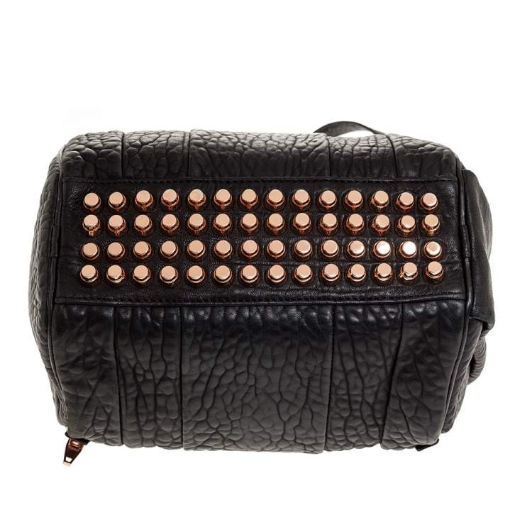 Pre Owned Alexander Wang Black Textured Leather Rocco Duffel Bag