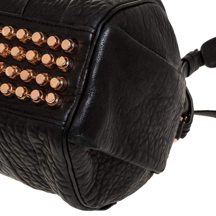 Pre Owned Alexander Wang Black Textured Leather Rocco Duffel Bag