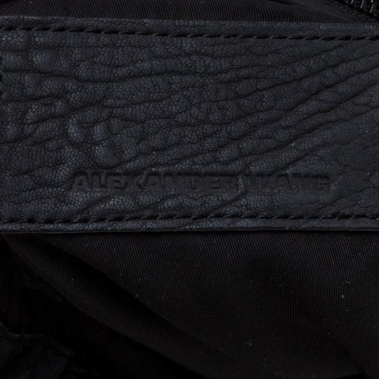 Pre Owned Alexander Wang Black Textured Leather Diego Bucket Bag