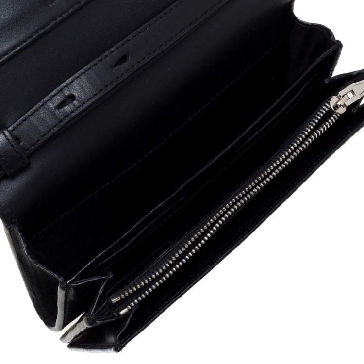 Pre Owned Alexander Wang Black Rose Embossed Leather Prisma Biker Shoulder Bag