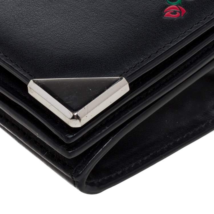 Pre Owned Alexander Wang Black Rose Embossed Leather Prisma Biker Shoulder Bag