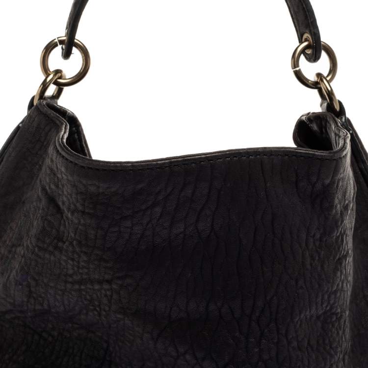 Pre Owned Alexander Wang Dark Purple Textured Leather Darcy Hobo
