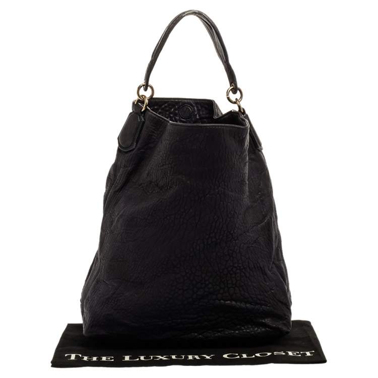 Pre Owned Alexander Wang Dark Purple Textured Leather Darcy Hobo