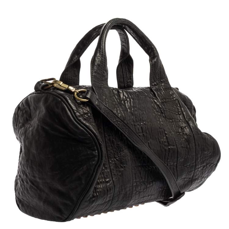 Pre Owned Alexander Wang Black Leather Rocco Duffle Bag