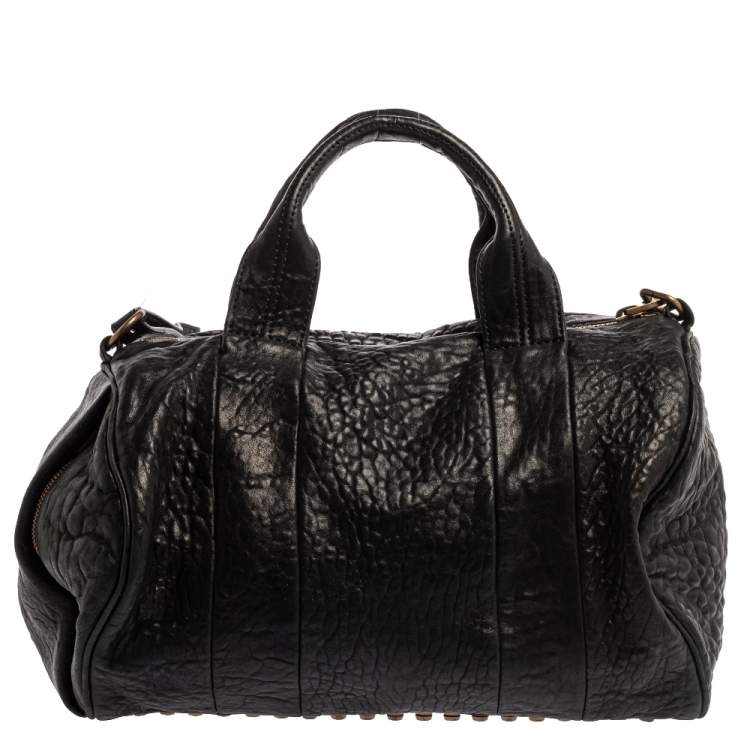 Pre Owned Alexander Wang Black Leather Rocco Duffle Bag