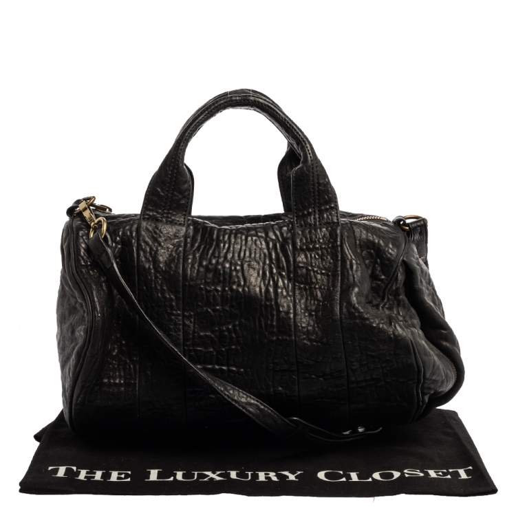 Pre Owned Alexander Wang Black Leather Rocco Duffle Bag