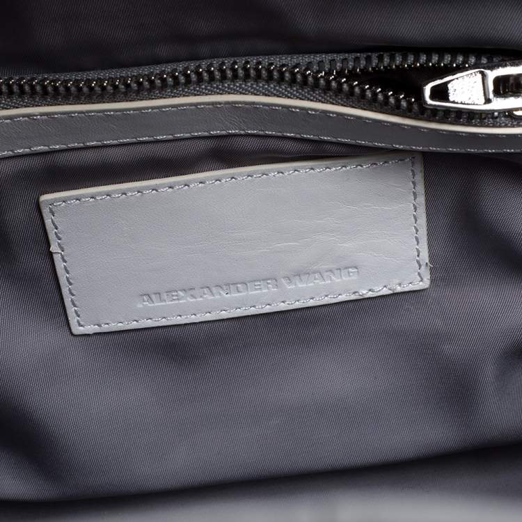 Pre Owned Alexander Wang White Leather and Suede Small Rockie Sneaker Satchel