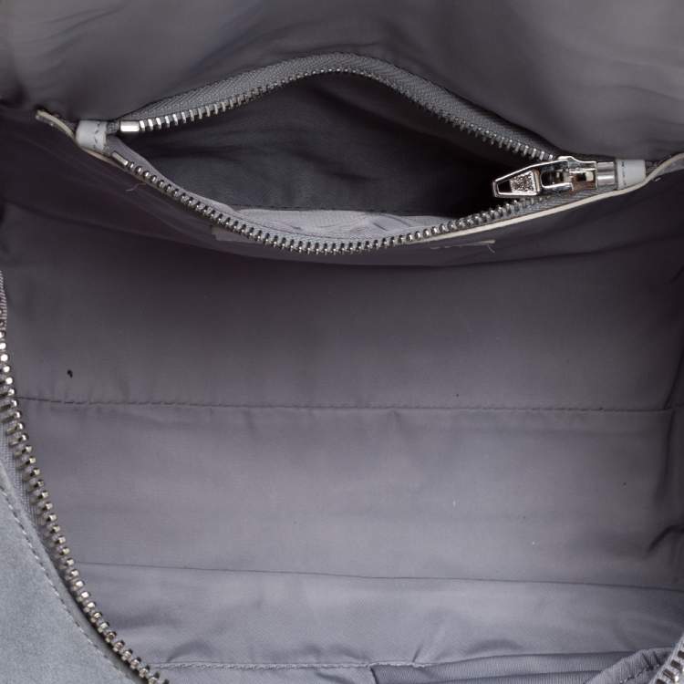 Pre Owned Alexander Wang White Leather and Suede Small Rockie Sneaker Satchel