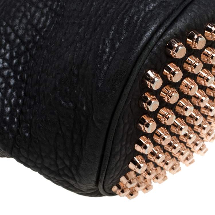 Pre Owned Alexander Wang Black Textured Leather Diego Bucket Bag
