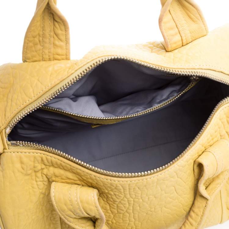 Pre Owned Alexander Wang Yellow Leather Rocco Duffle Bag