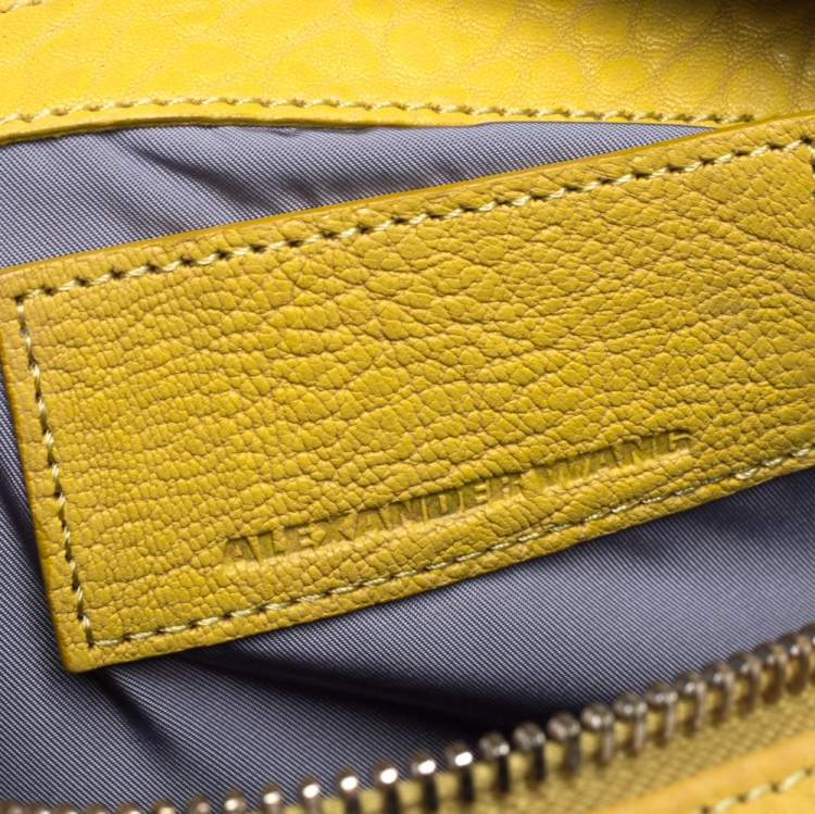 Pre Owned Alexander Wang Yellow Leather Rocco Duffle Bag