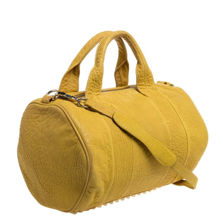 Pre Owned Alexander Wang Yellow Leather Rocco Duffle Bag