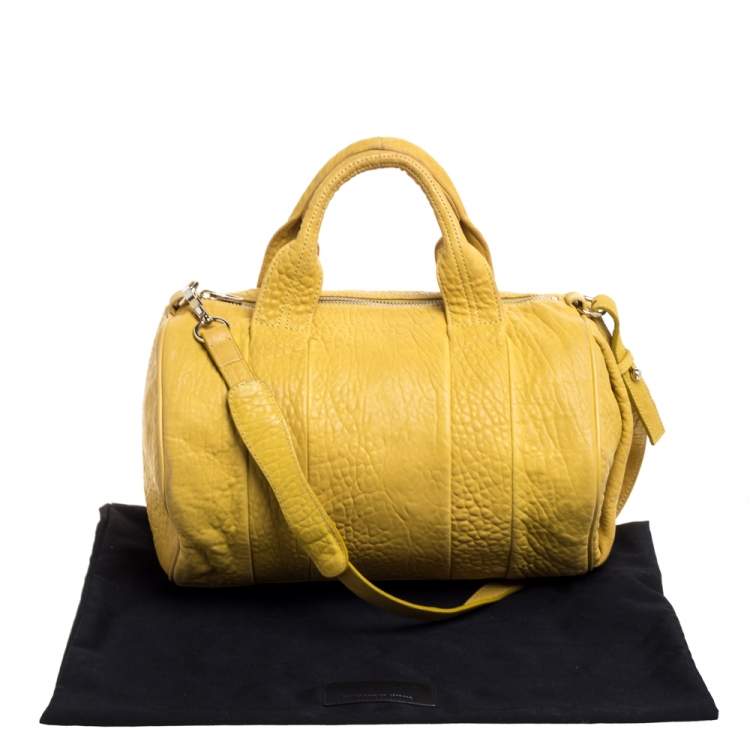 Pre Owned Alexander Wang Yellow Leather Rocco Duffle Bag