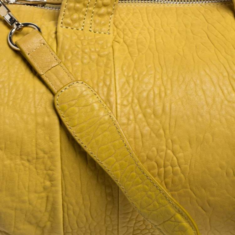 Pre Owned Alexander Wang Yellow Leather Rocco Duffle Bag