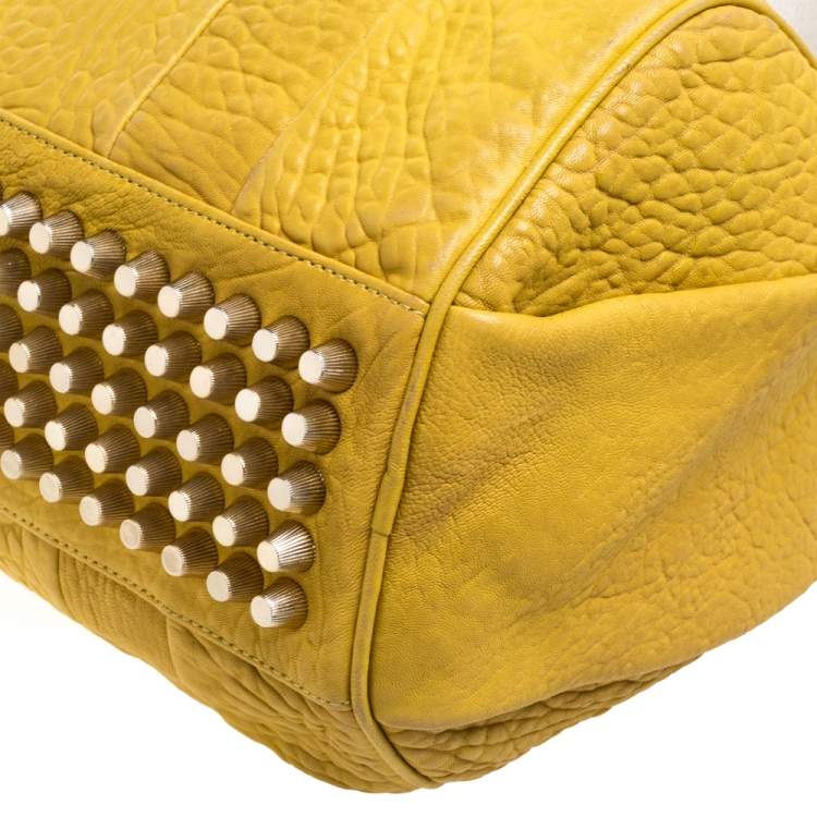 Pre Owned Alexander Wang Yellow Leather Rocco Duffle Bag