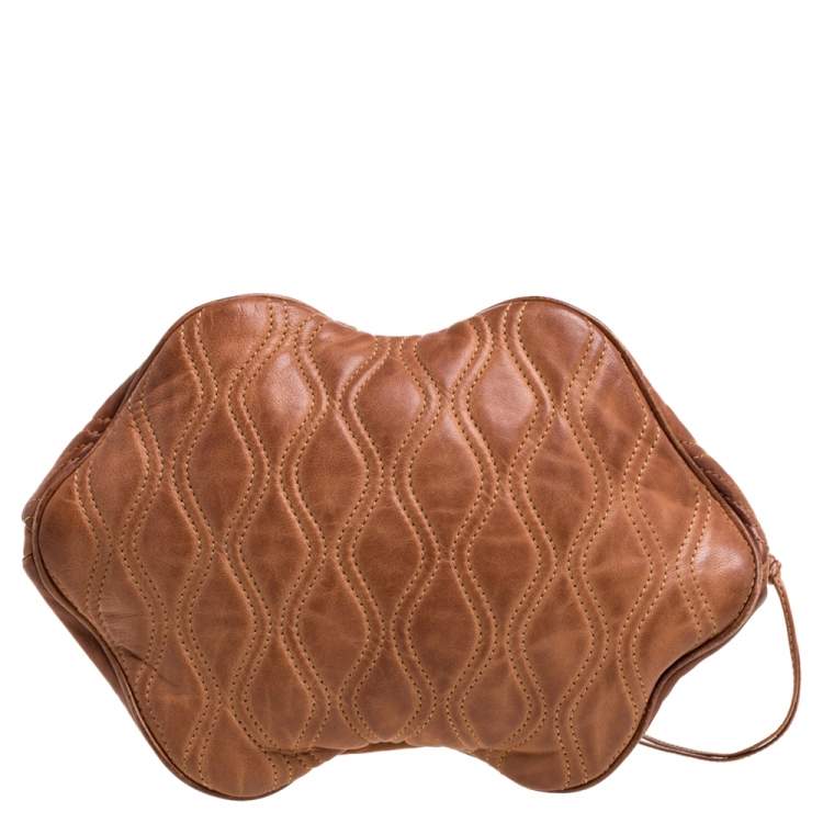 Pre Owned Alexander Wang Brown Leather Brady Football Clutch