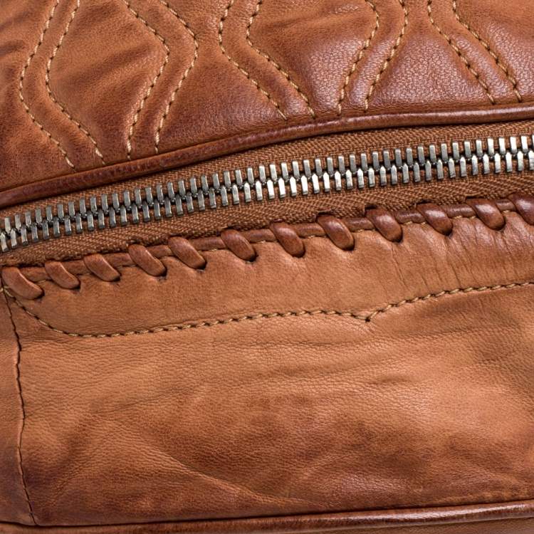 Pre Owned Alexander Wang Brown Leather Brady Football Clutch