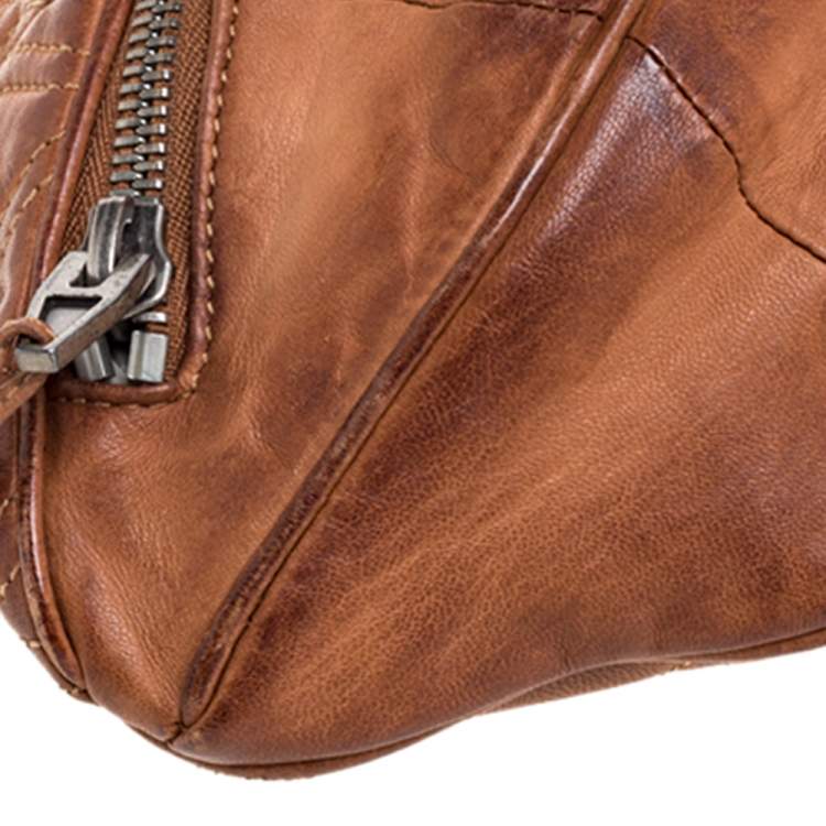 Pre Owned Alexander Wang Brown Leather Brady Football Clutch