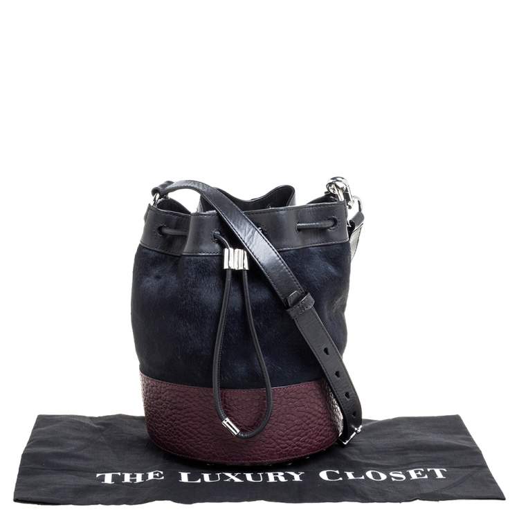 Pre Owned Alexander Wang Tri Color Calfhair and Leather Diego Bucket Bag