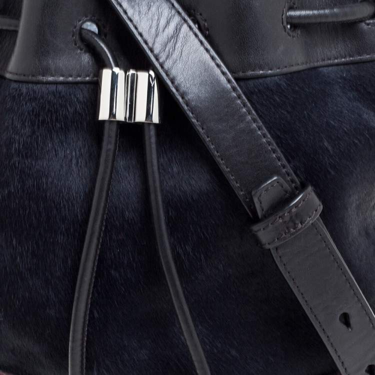 Pre Owned Alexander Wang Tri Color Calfhair and Leather Diego Bucket Bag