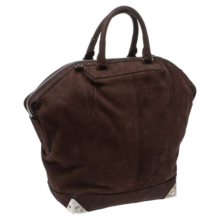 Pre Owned Alexander Wang Dark Brown Nubuck Leather Emile Satchel