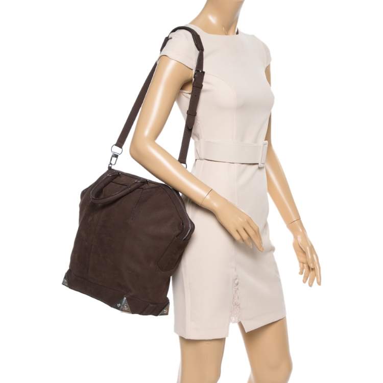 Pre Owned Alexander Wang Dark Brown Nubuck Leather Emile Satchel