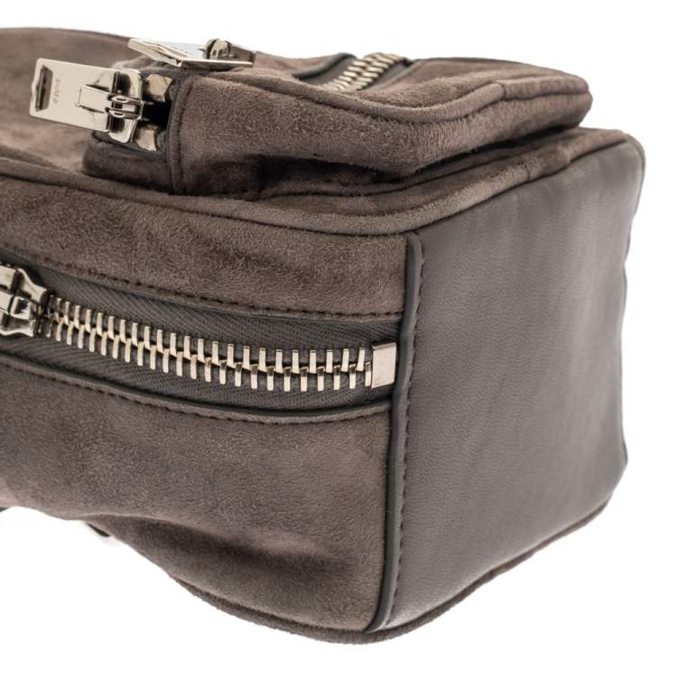 Pre Owned Alexander Wang Grey Leather and Suede Mini Attica Crossbody Bag