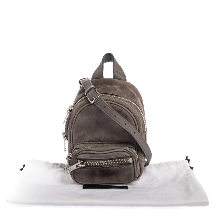 Pre Owned Alexander Wang Grey Leather and Suede Mini Attica Crossbody Bag
