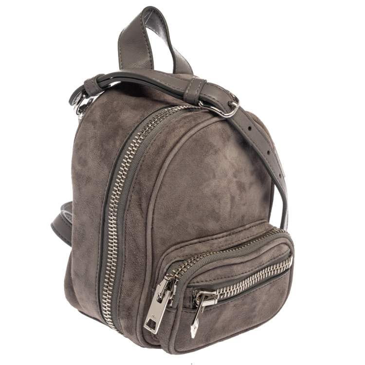 Pre Owned Alexander Wang Grey Leather and Suede Mini Attica Crossbody Bag