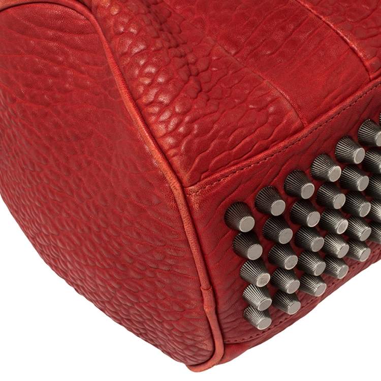 Pre Owned Alexander Wang Red Pebbled Leather Mini Rockie Satchel