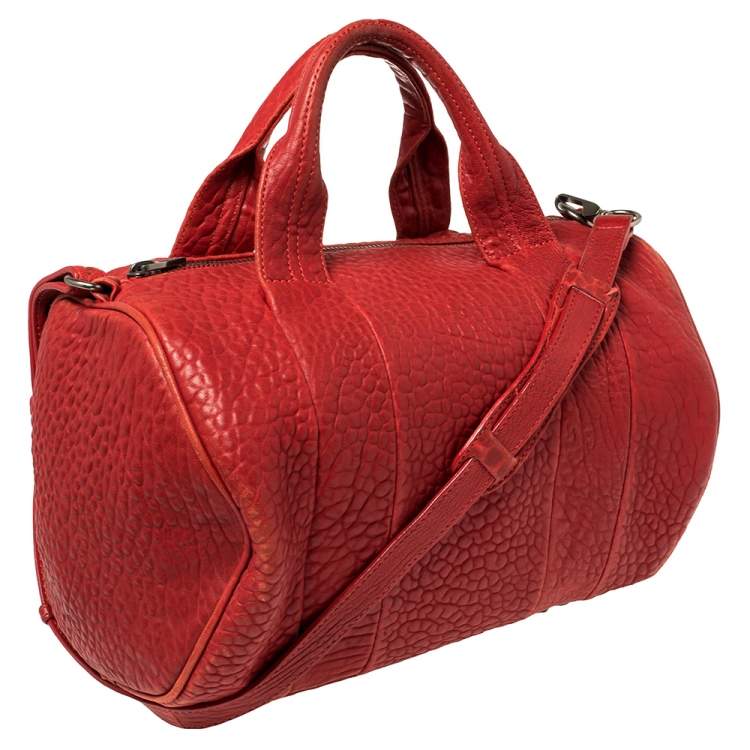 Pre Owned Alexander Wang Red Pebbled Leather Mini Rockie Satchel