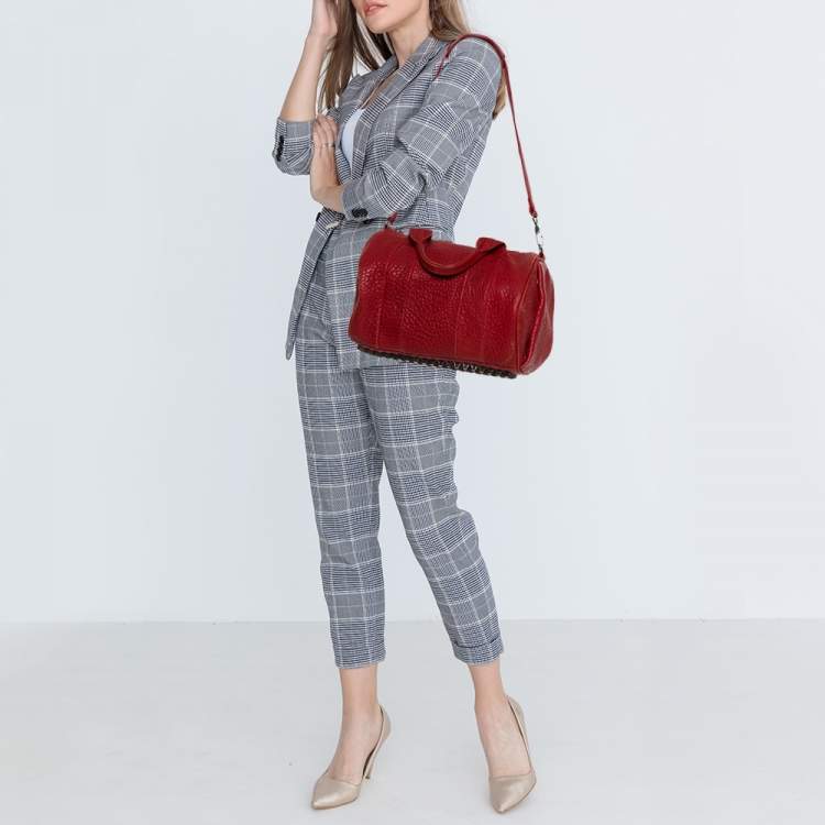 Pre Owned Alexander Wang Red Pebbled Leather Mini Rockie Satchel