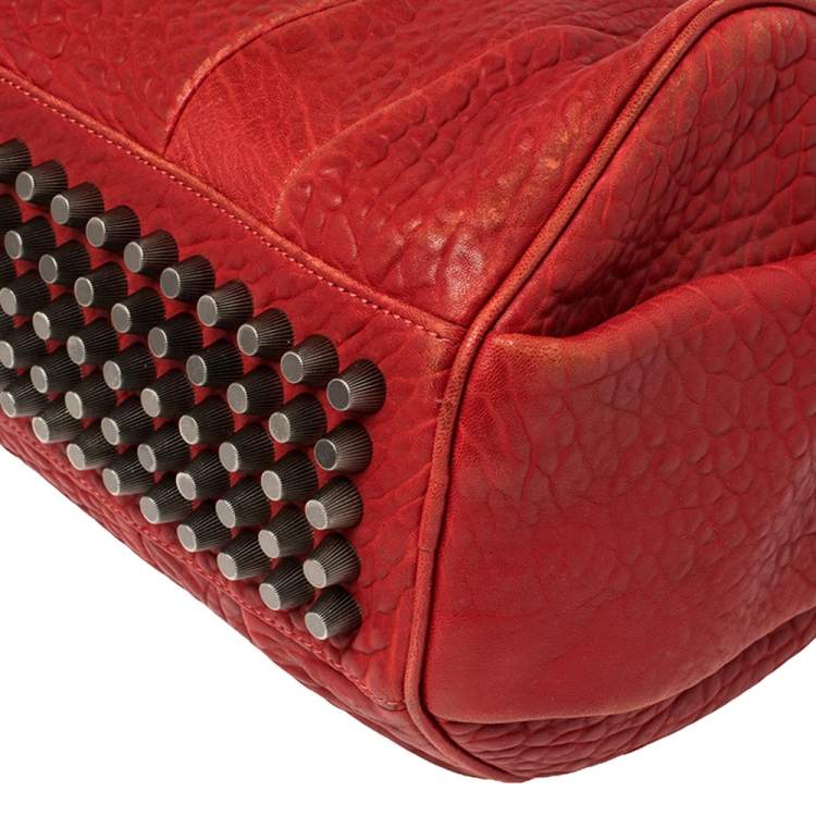 Pre Owned Alexander Wang Red Pebbled Leather Mini Rockie Satchel