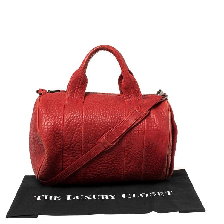 Pre Owned Alexander Wang Red Pebbled Leather Mini Rockie Satchel