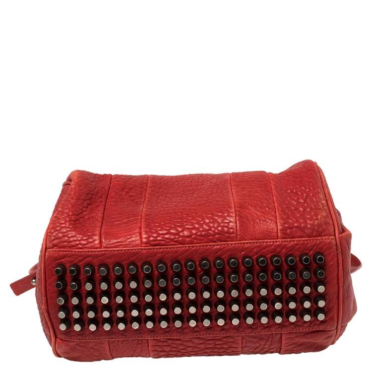 Pre Owned Alexander Wang Red Pebbled Leather Mini Rockie Satchel