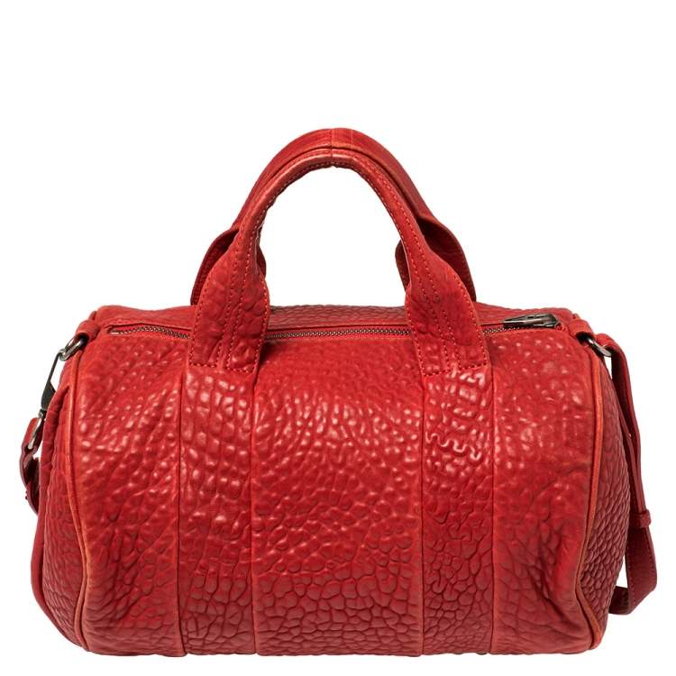 Pre Owned Alexander Wang Red Pebbled Leather Mini Rockie Satchel