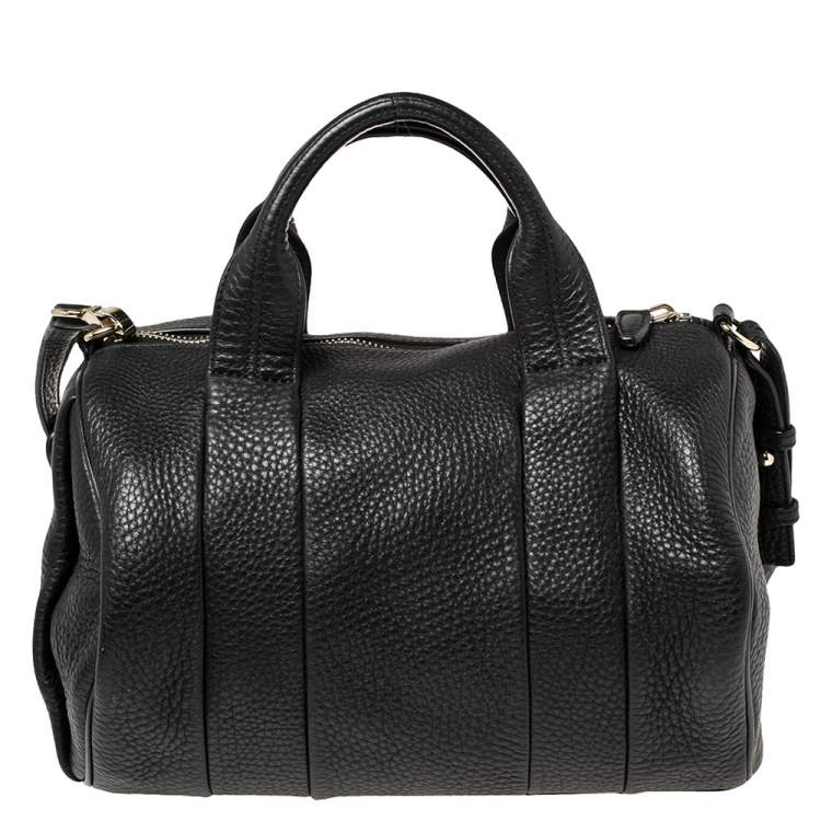Pre Owned Alexander Wang Black Textured Leather Rocco Duffel Bag