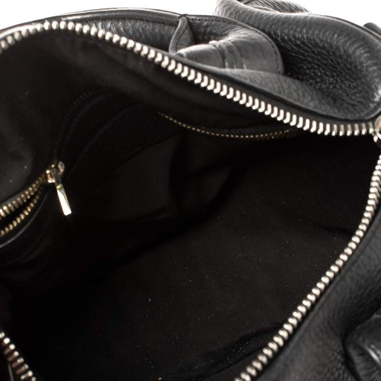 Pre Owned Alexander Wang Black Textured Leather Rocco Duffel Bag